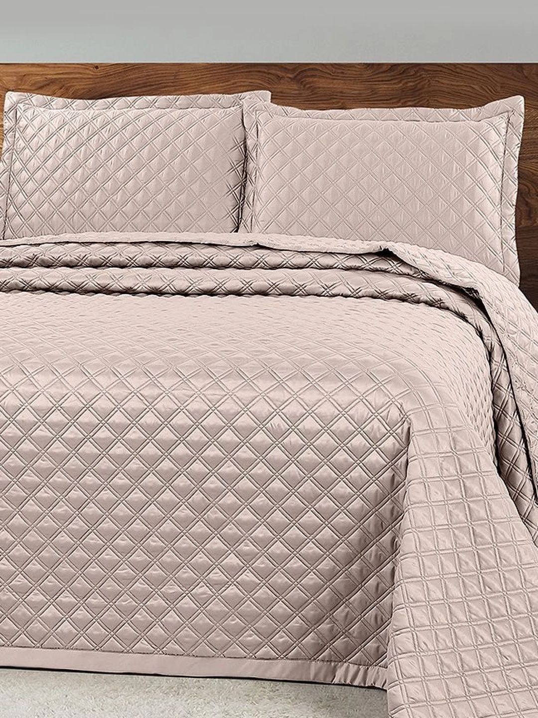 HOUSSE Rose Gold Solid Cotton 3 Piece Double King Regular Bedding Set-picture-12
