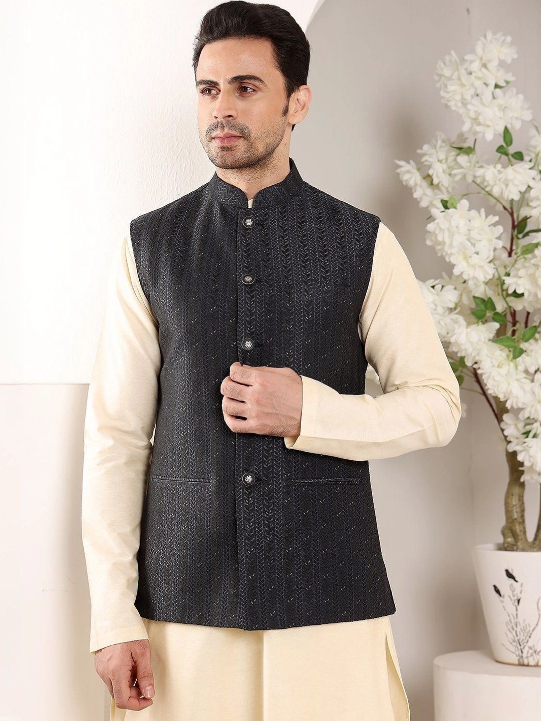 Anouk Woven Design Nehru Jackets-picture-17