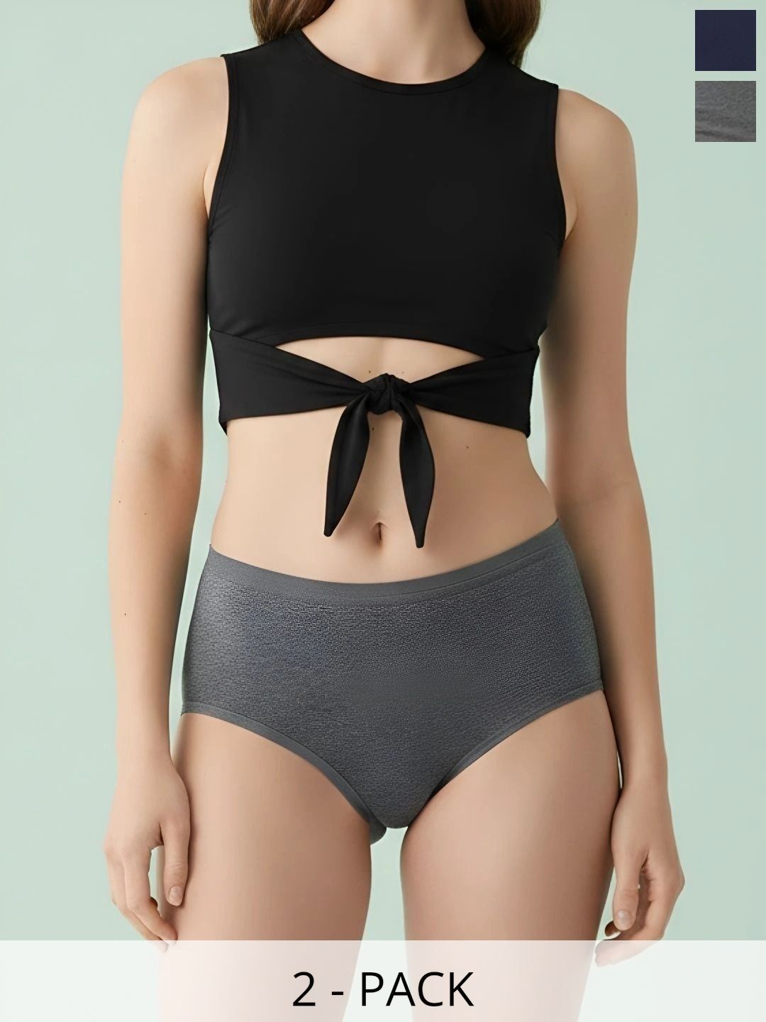 Moda Rapido Women Pack of 2 Leak-Proof Seamless Assorted Cotton Period Briefs-image-30