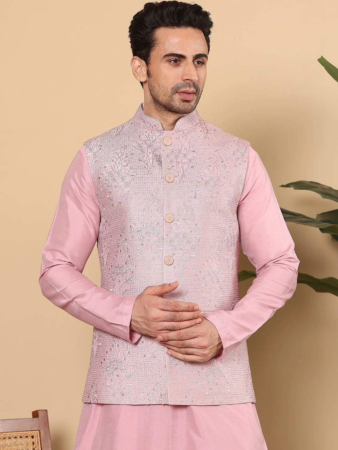 Anouk Embroidered Woven Nehru Jackets-picture-28