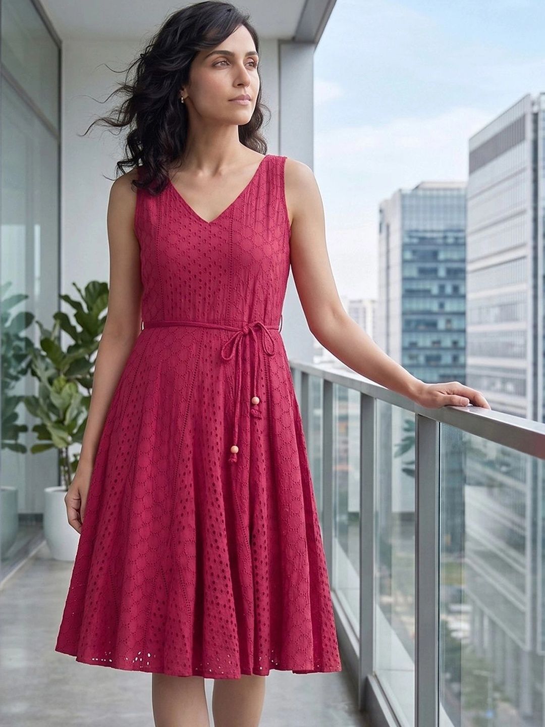 CODE by Lifestyle Embroidered A-Line Dress-picture-10