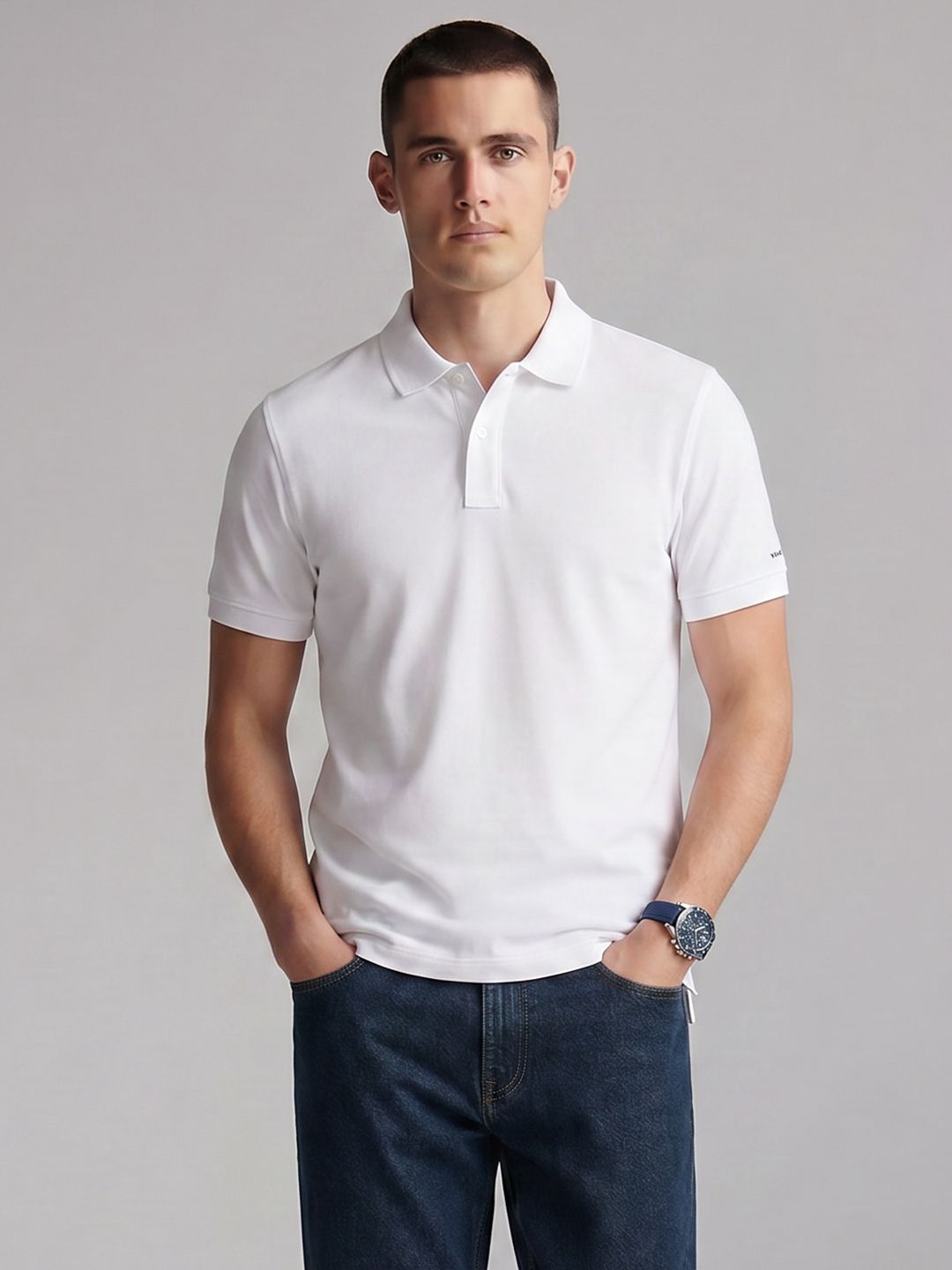 Van Heusen Men Brand Logo Polo Collar T-shirt-image-32