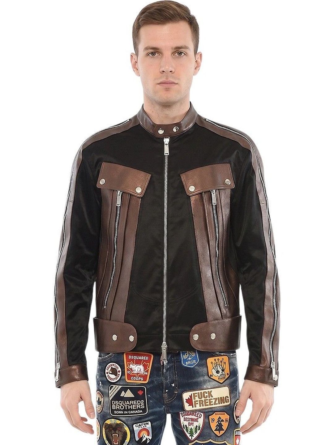 Dsquared2 Men Colourblocked Biker Jacket-picture-10