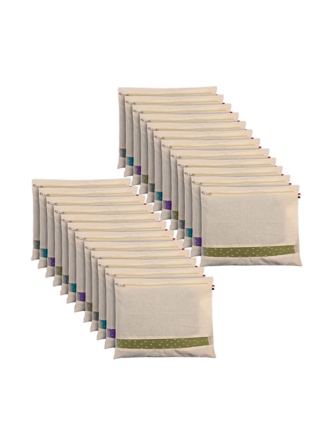 AARON INC Cream-Coloured Set of 6 Reusable Suit Organiser Organisers-image-42