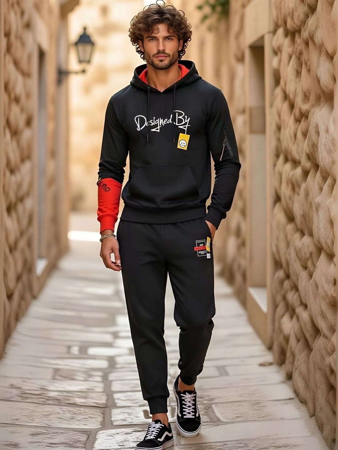 YELLOW TREE Typography Printed Hooded Tracksuits-picture-47