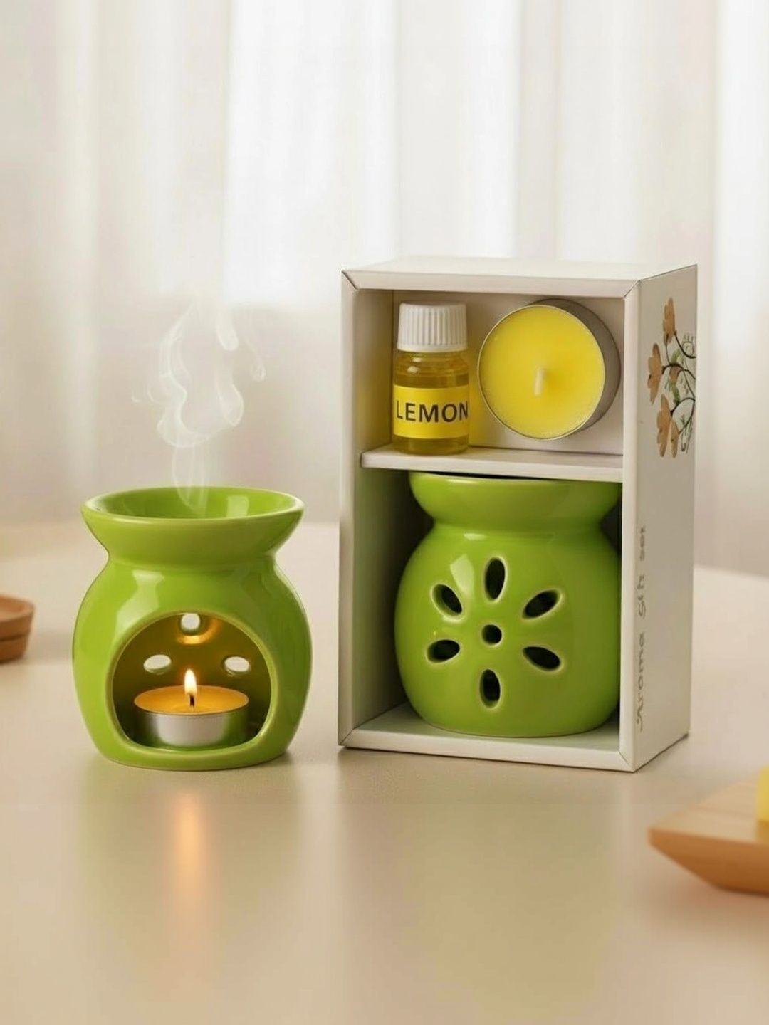 Smart Garden Green Ceramic Burner Jar Aroma Oil Diffusers-image-39