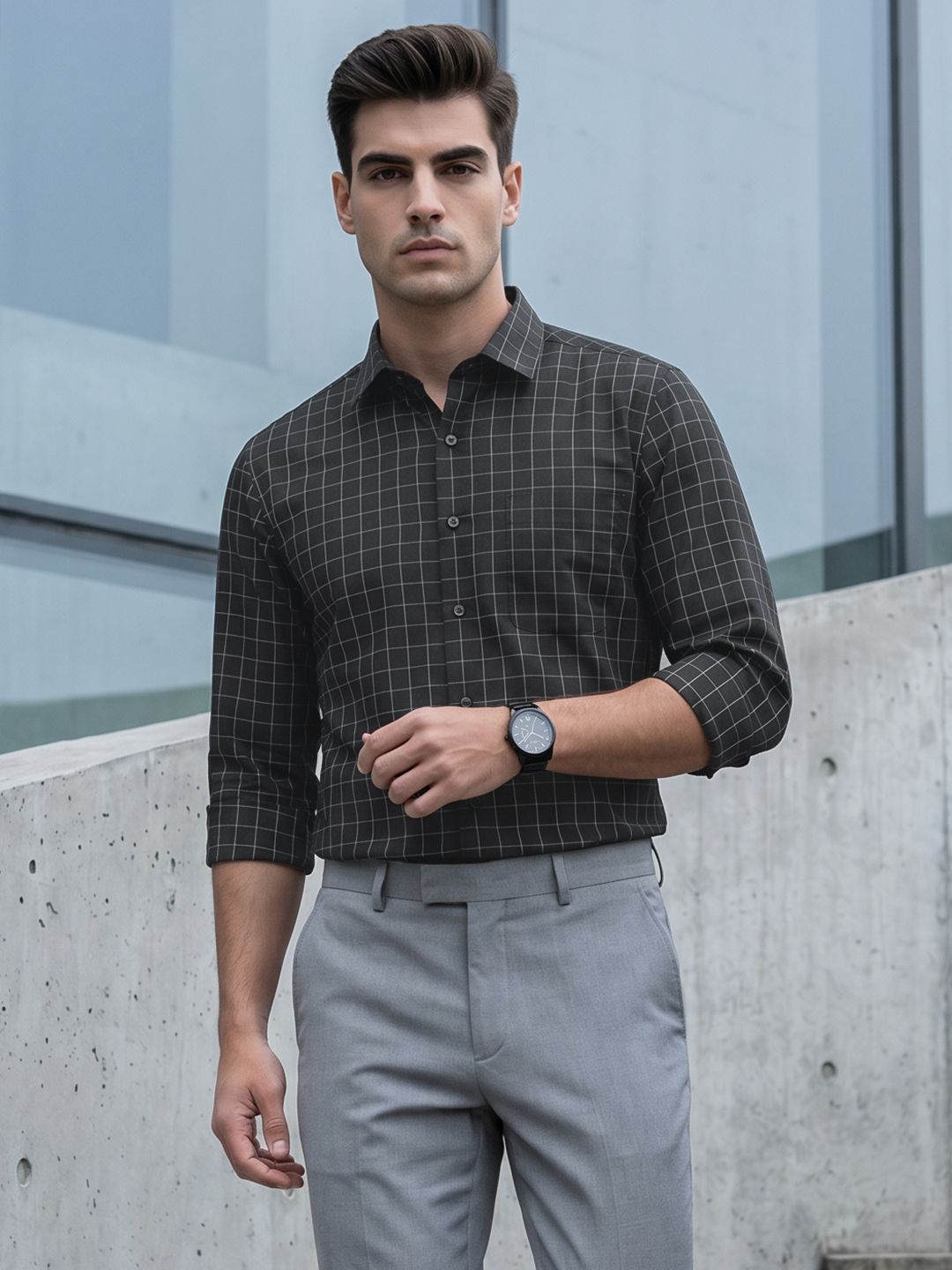 INVICTUS Slim Fit Checked Formal Shirt-picture-23