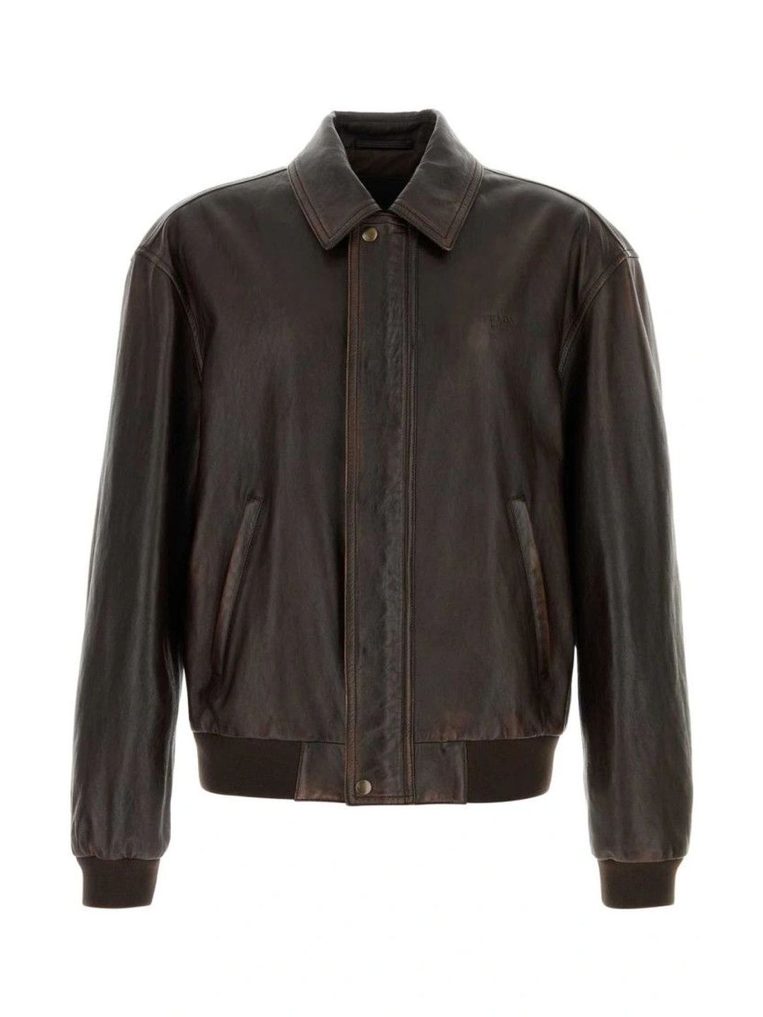 Prada Men Leather Bomber Jacket-picture-52