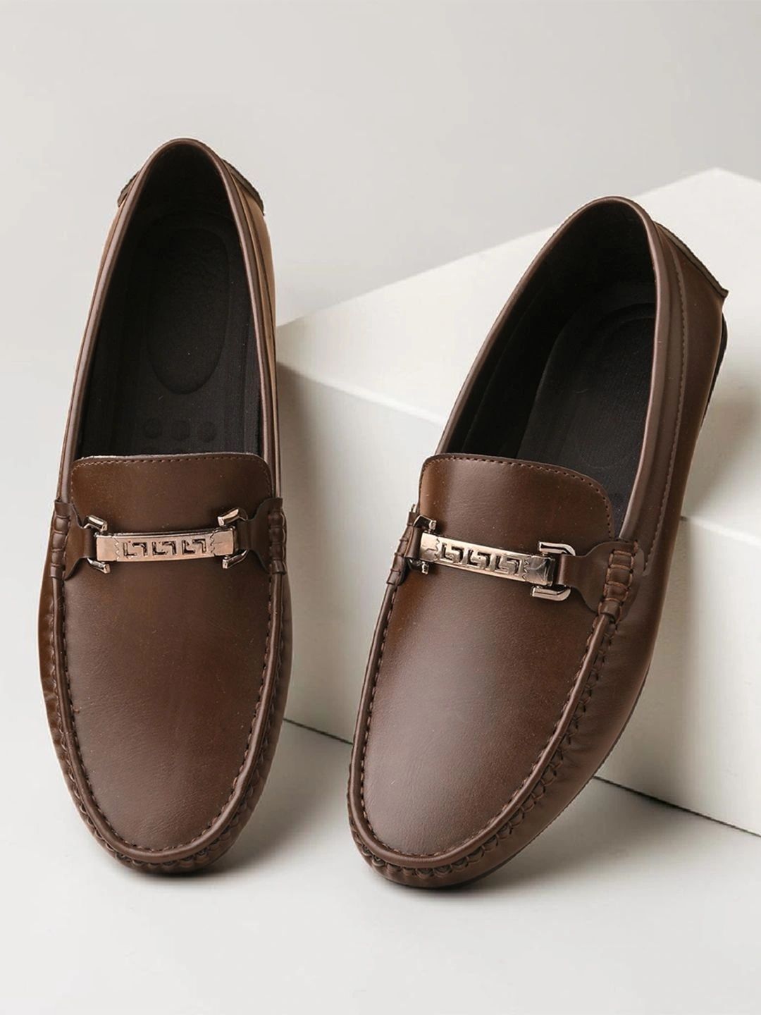 HERE&NOW Men PU Round Toe Slip-On Formal Loafers-image-34