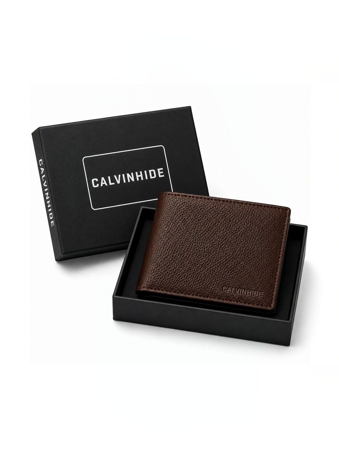 Calvinhide Men Textured Leather Two Fold Wallet-image-35