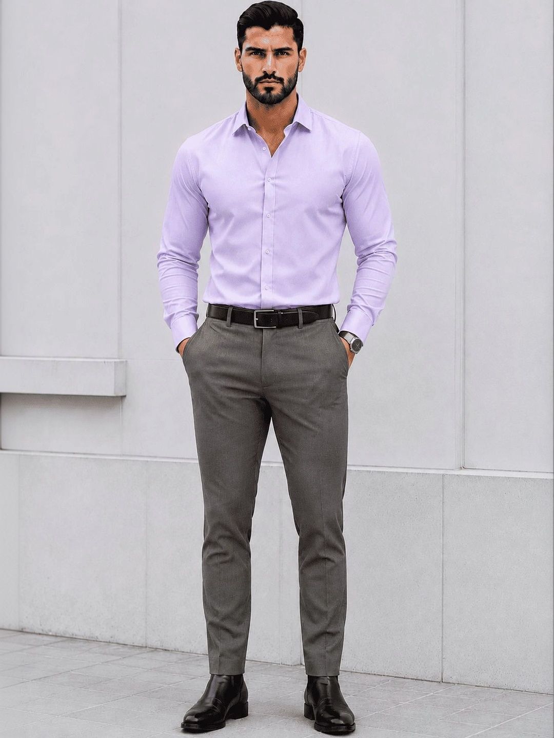 DEVIN FOX Men Slim Fit Trousers-picture-40
