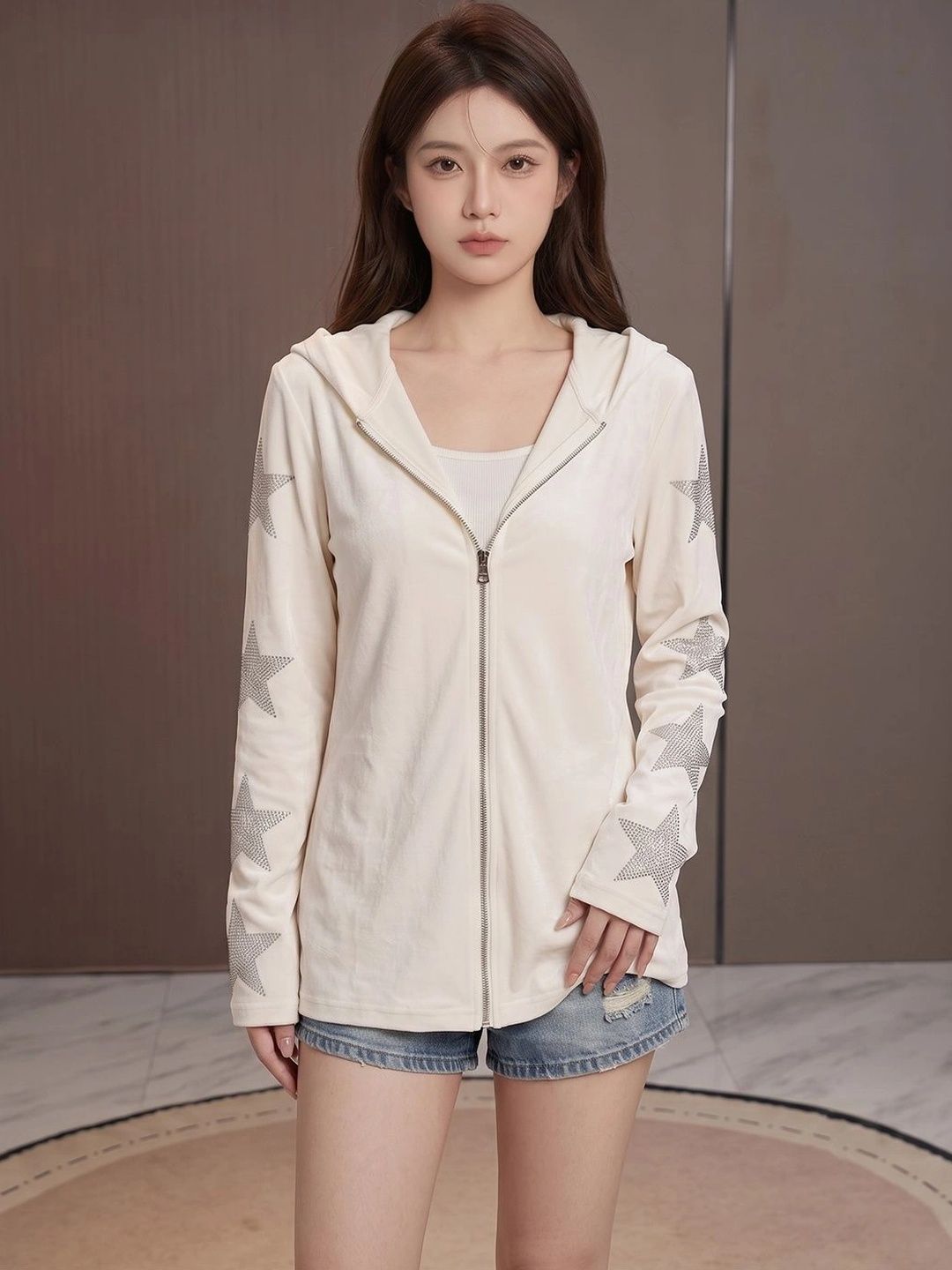 StyleCast x Revolte Women Hooded Open Front Jacket-image-35