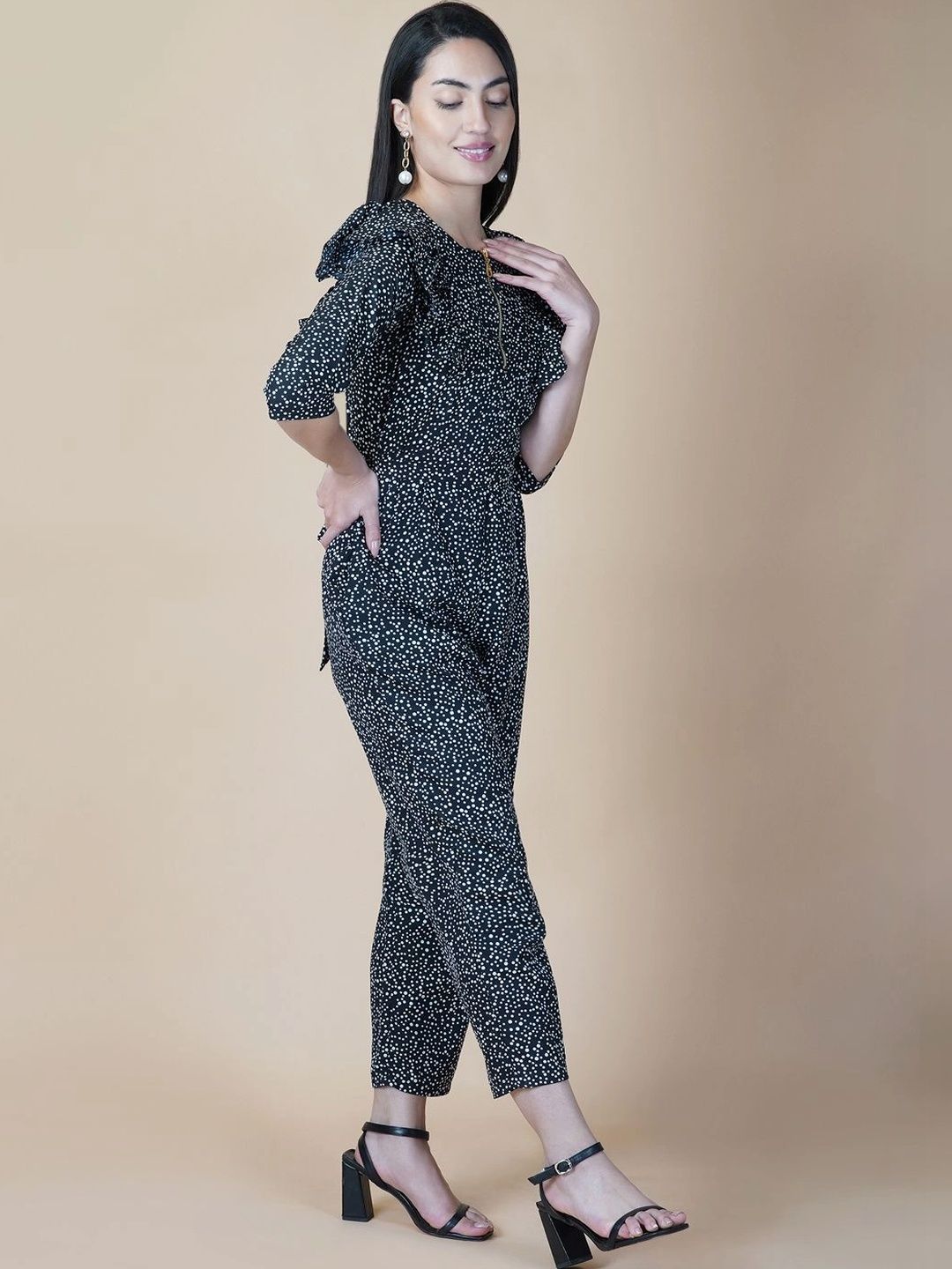 PINK PODS Printed Basic Jumpsuit with Ruffles-picture-11
