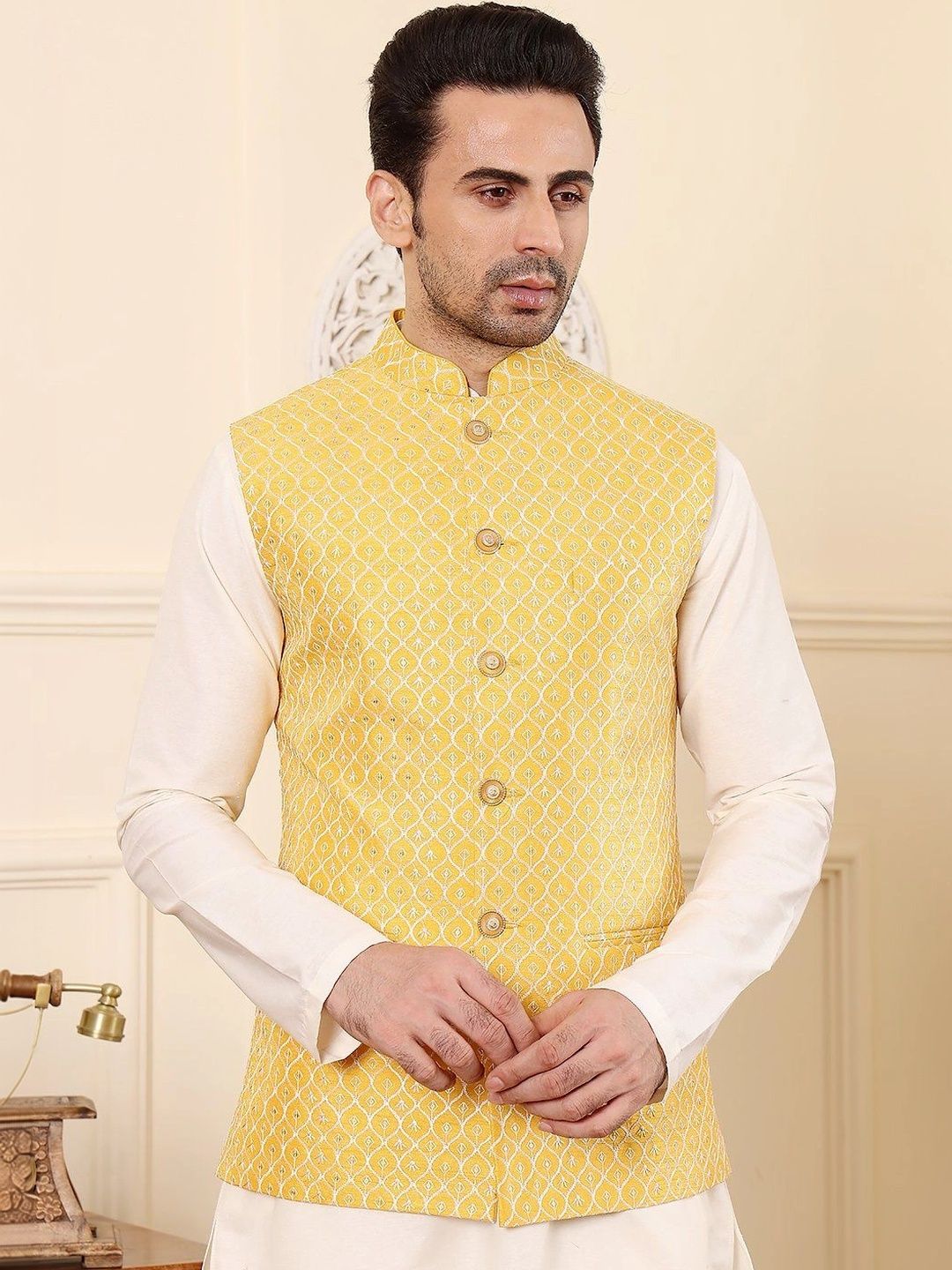 Anouk Embroidered Woven Nehru Jackets-picture-26