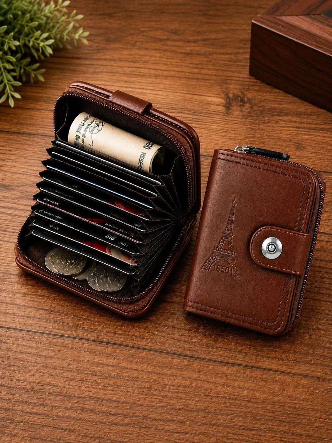 MENSCH Men Printed PU Zip Around Wallet-image-4