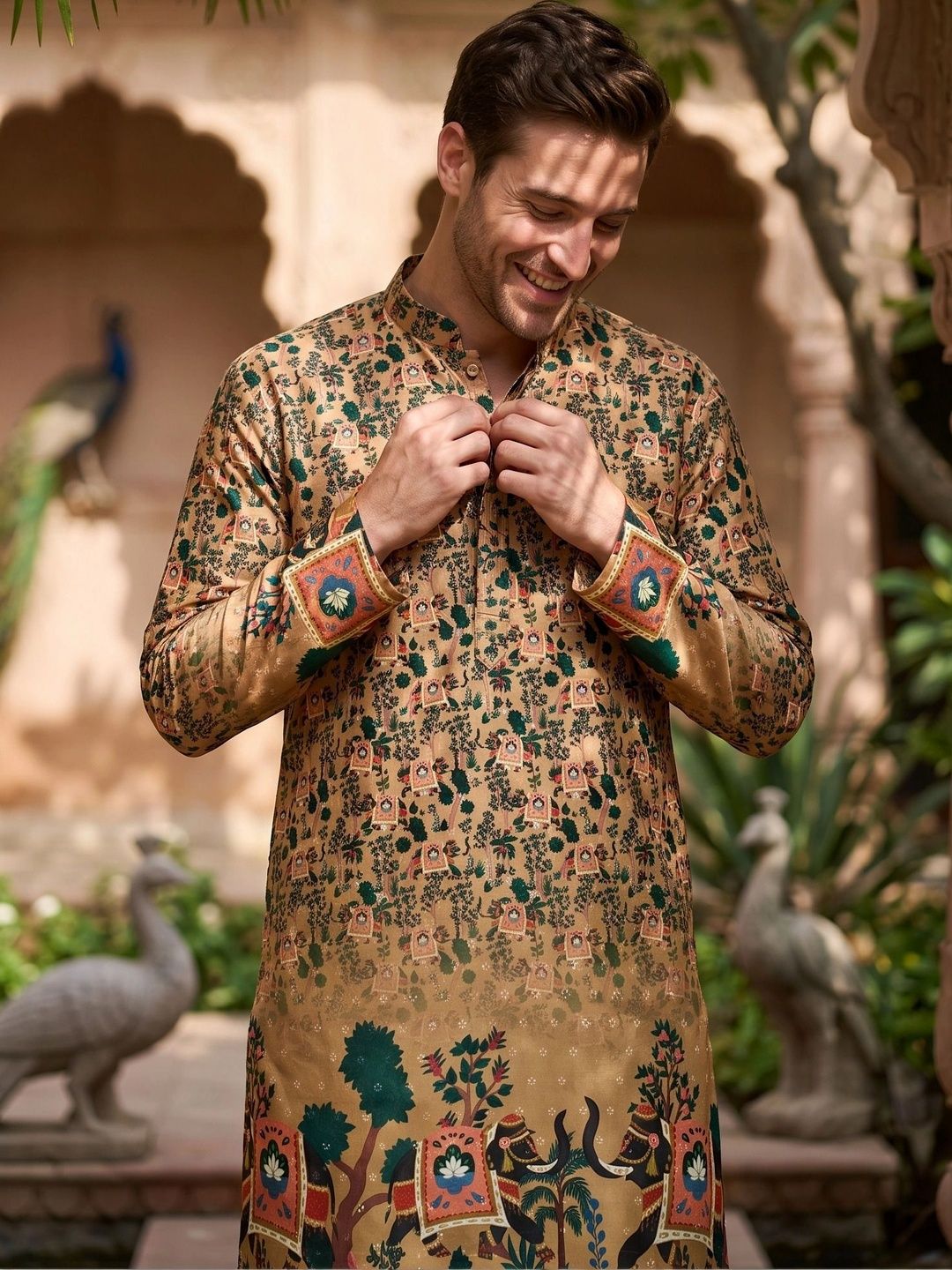 Anouk Men Ethnic Motifs Printed Indie Prints Kurta-picture-33