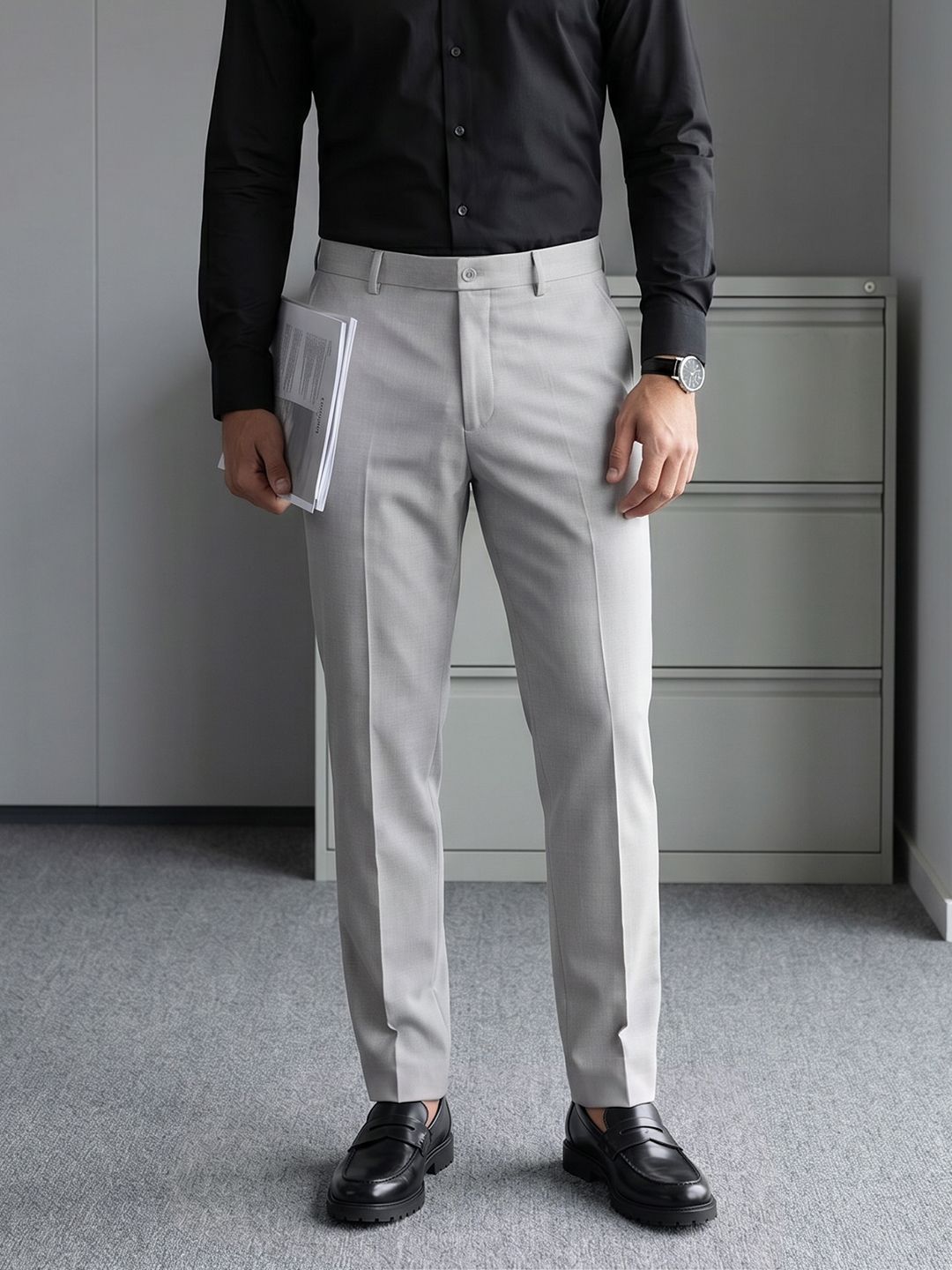 INVICTUS Men Woven Formal Trousers-picture-42