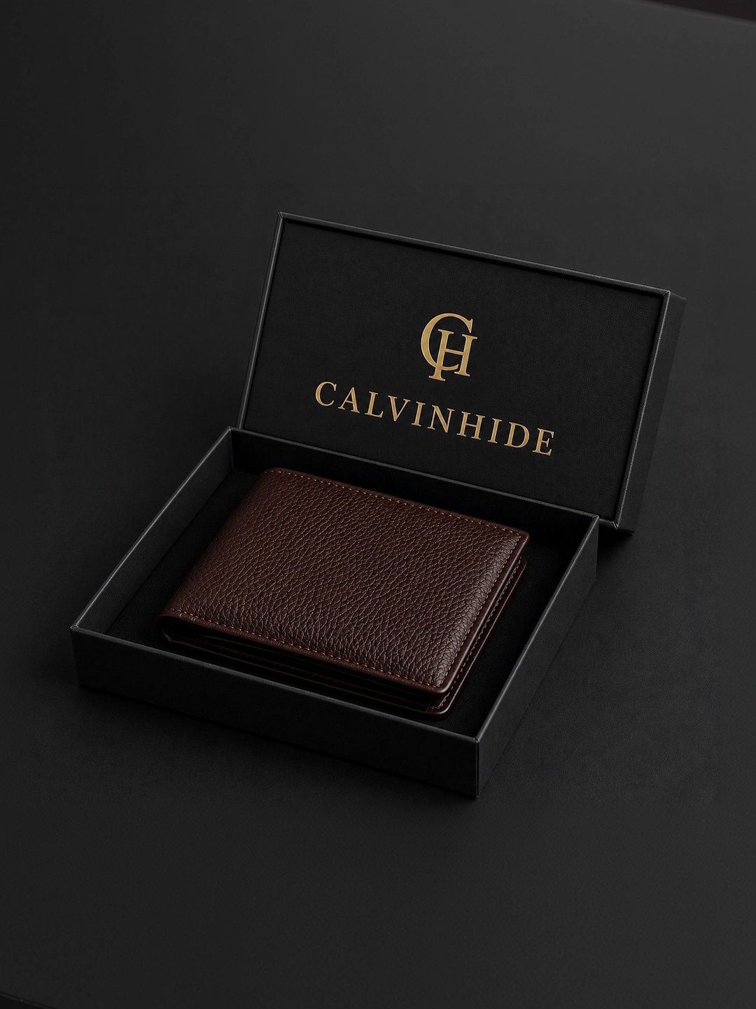 Calvinhide Men Textured Leather Two Fold Wallet-image-39