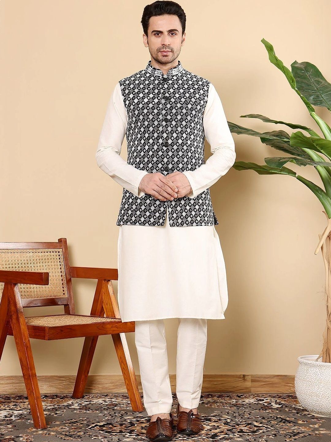 Anouk Woven Design Nehru Jackets-picture-18