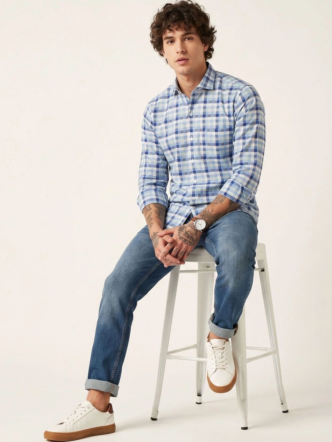 Charagh Din Men Comfort Checked Casual Shirt-picture-57