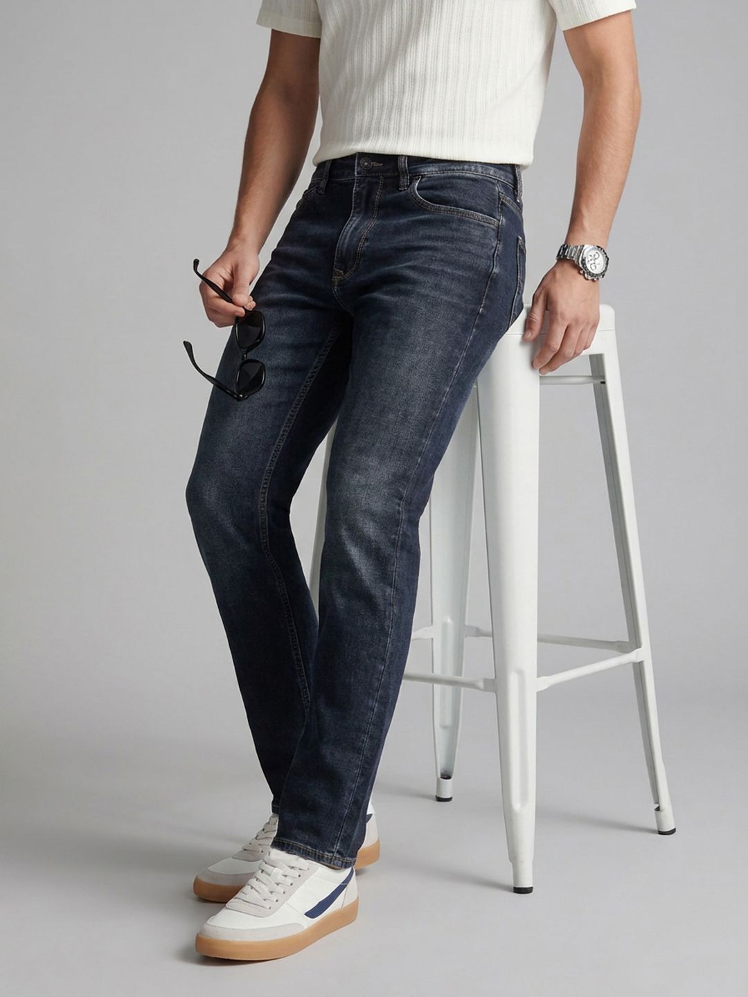Louis Philippe Jeans Men Straight Fit Stretchable Jeans-picture-26