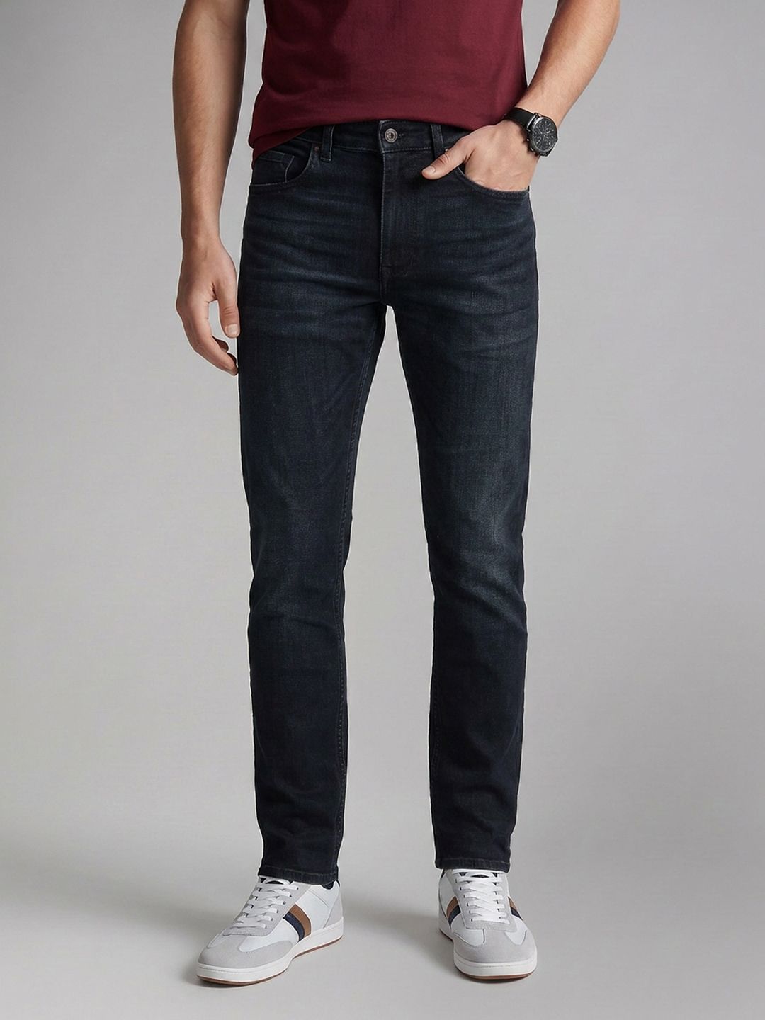 Louis Philippe Jeans Men Slim Fit Light Fade Stretchable Jeans-image-41