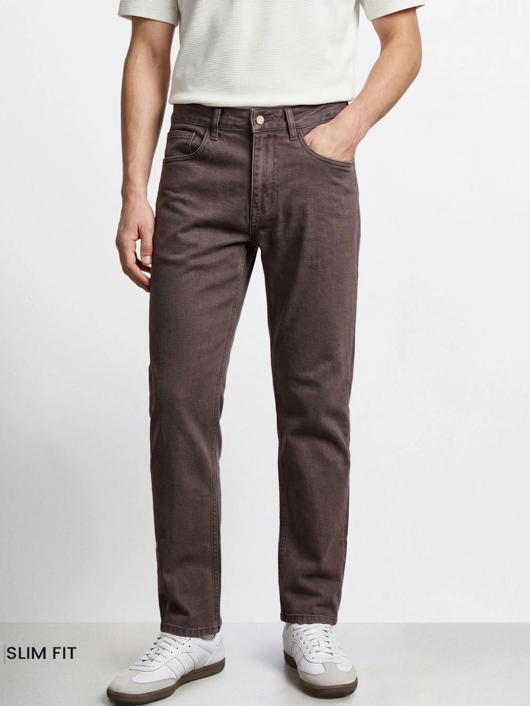 The Indian Garage Co Men Slim Fit Mid-Rise Stretchable Jeans-picture-31