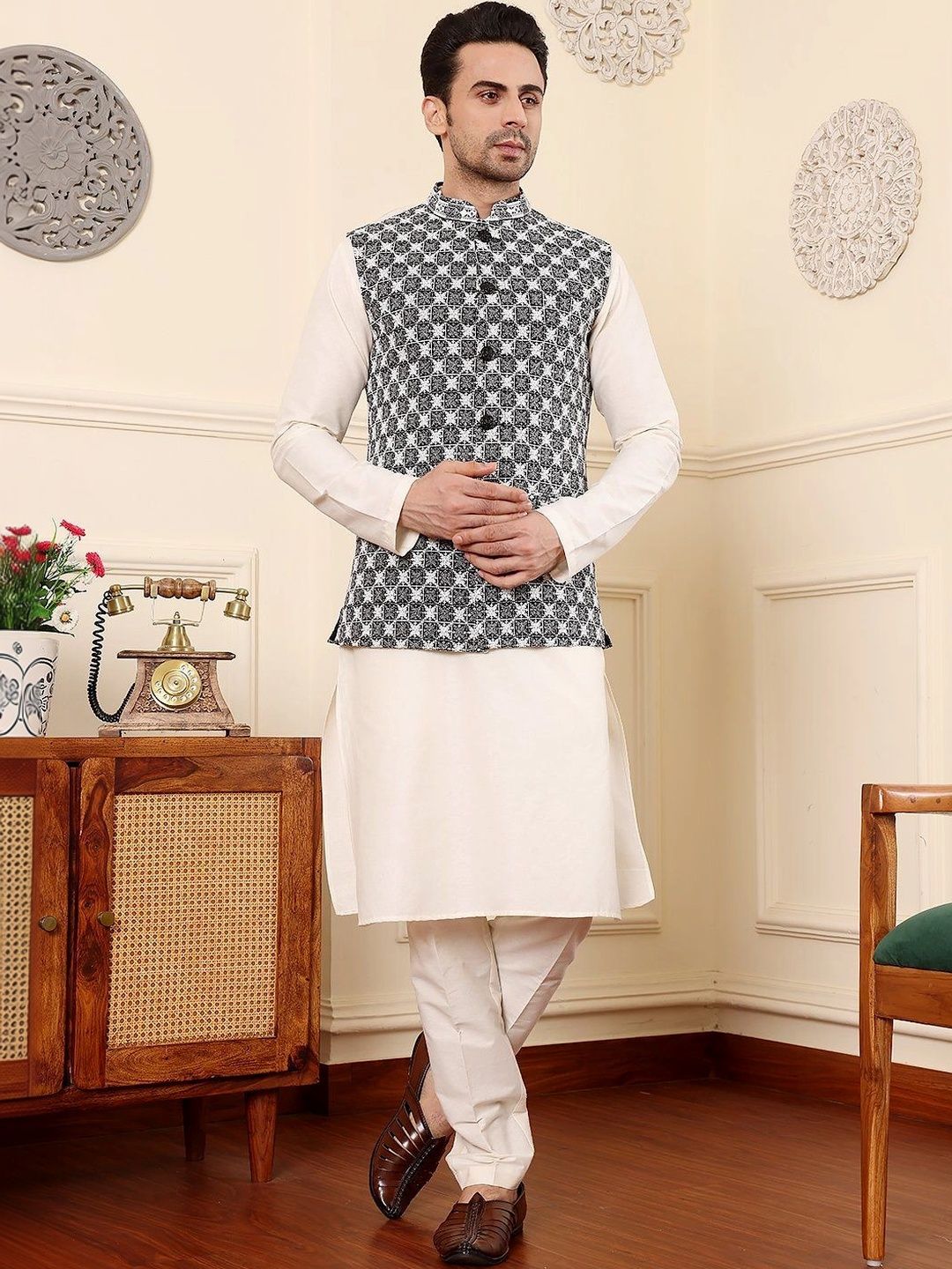 Anouk Woven Design Nehru Jackets-picture-22