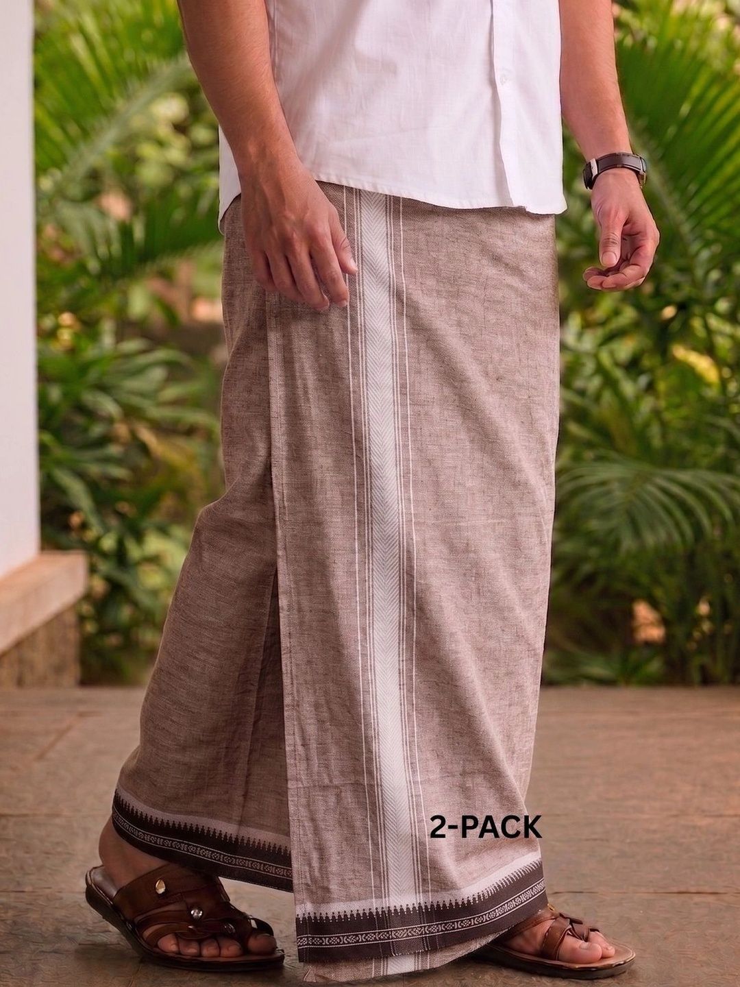 Sharan Elegance Men Striped Cotton Dhoti Dhotis-picture-34