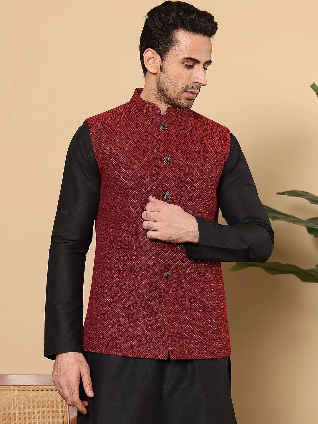 Anouk Woven Design Nehru Jackets-picture-20