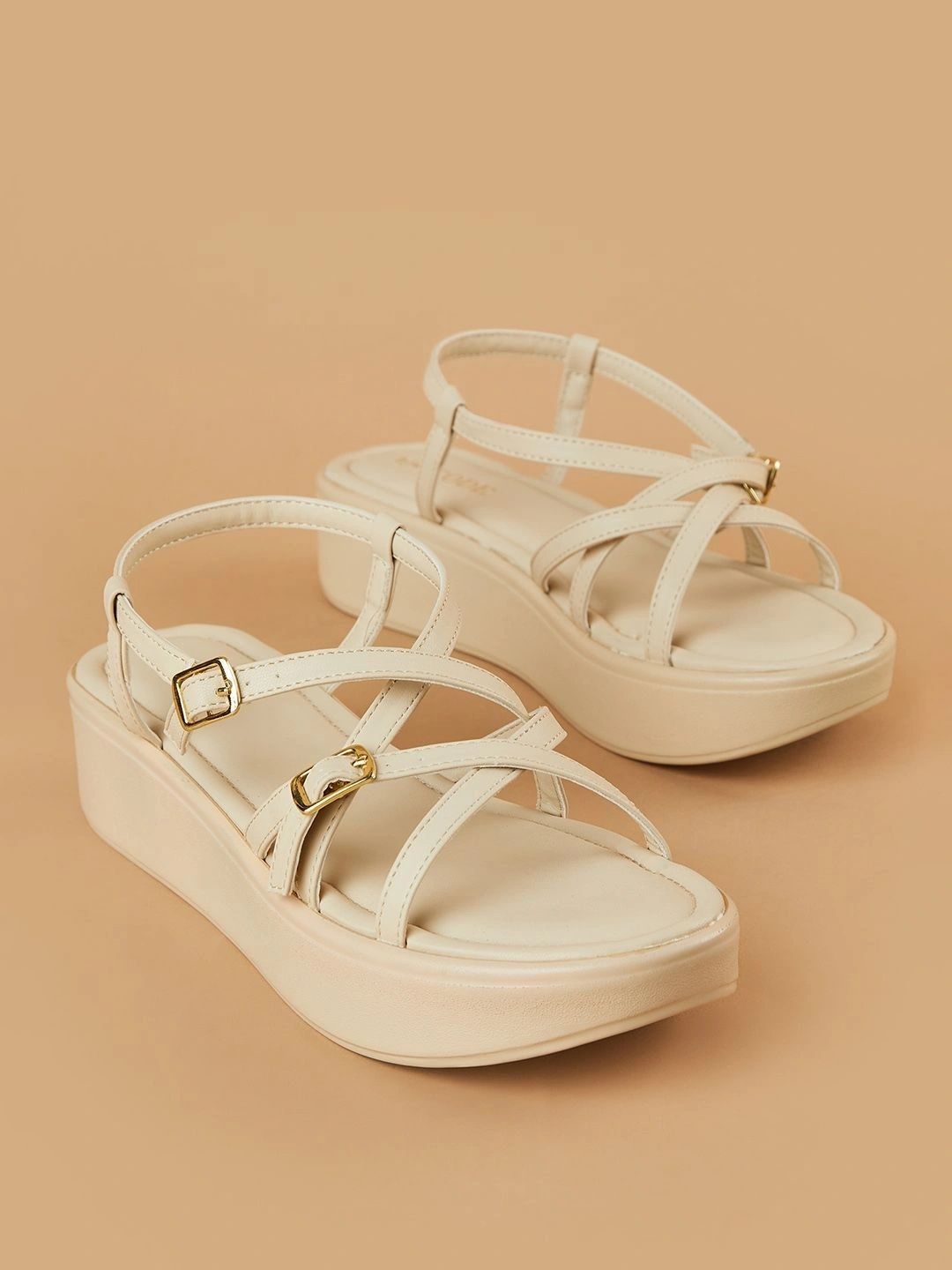 CODE by Lifestyle PU Wedge Sandals with Buckles-picture-12