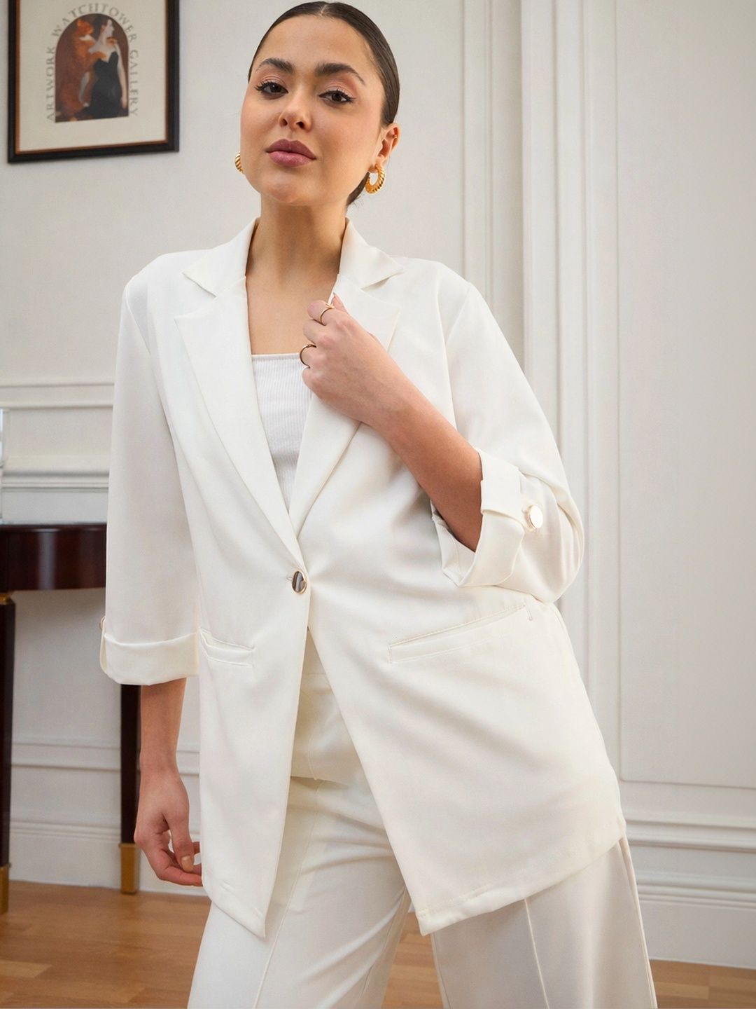SASSAFRAS worklyf Notched Lapel Single-Breasted Formal Blazers-picture-13