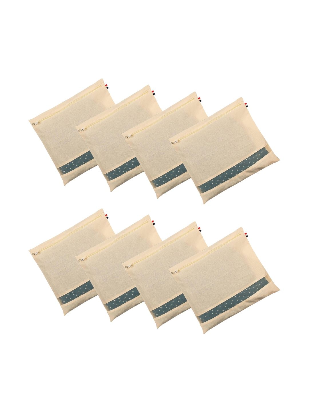 ANKIT INTERNATIONAL Cream-Coloured Set of 6 Reusable Multi-Utility Organisers-picture-1
