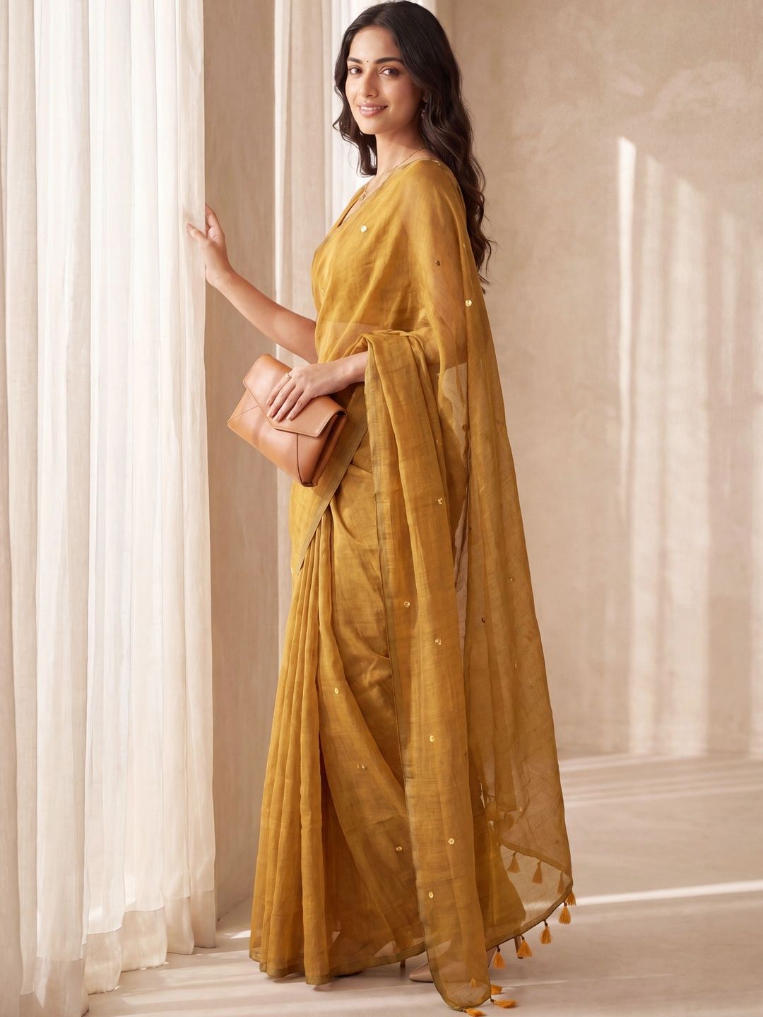 Rasvidha Embellished Sequinned Pure Cotton Handloom Khadi Saree-picture-23