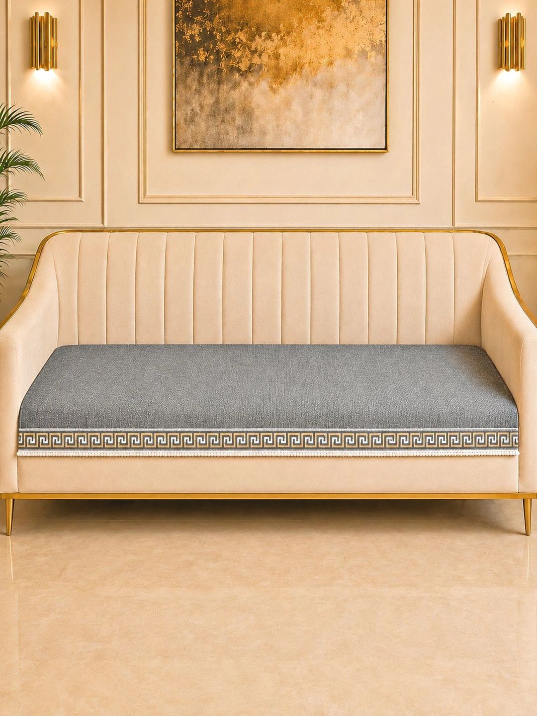 Aura Grey 1 Piece Sofa Cover Without Arms-image-38