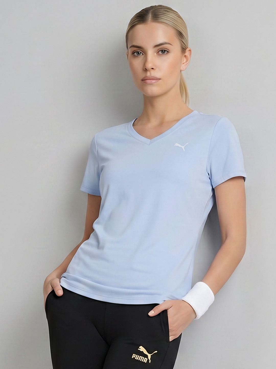 Puma Women V-Neck T-shirt-image-21