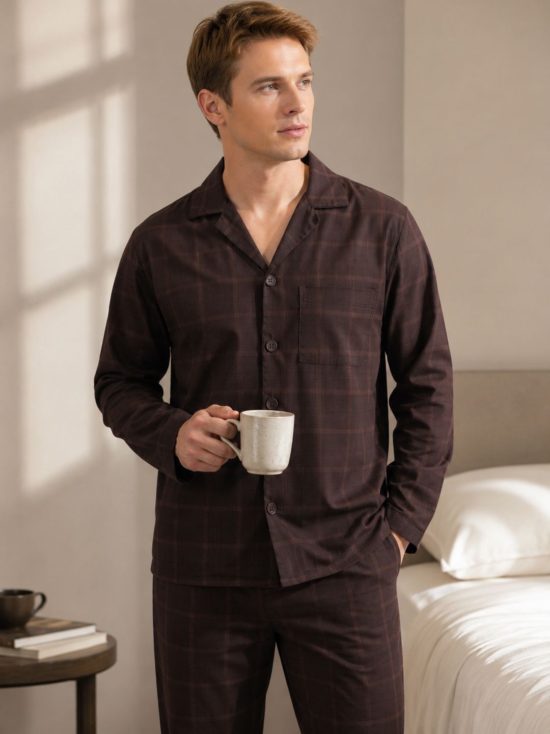 Hancock Men Checked Night suit-picture-37