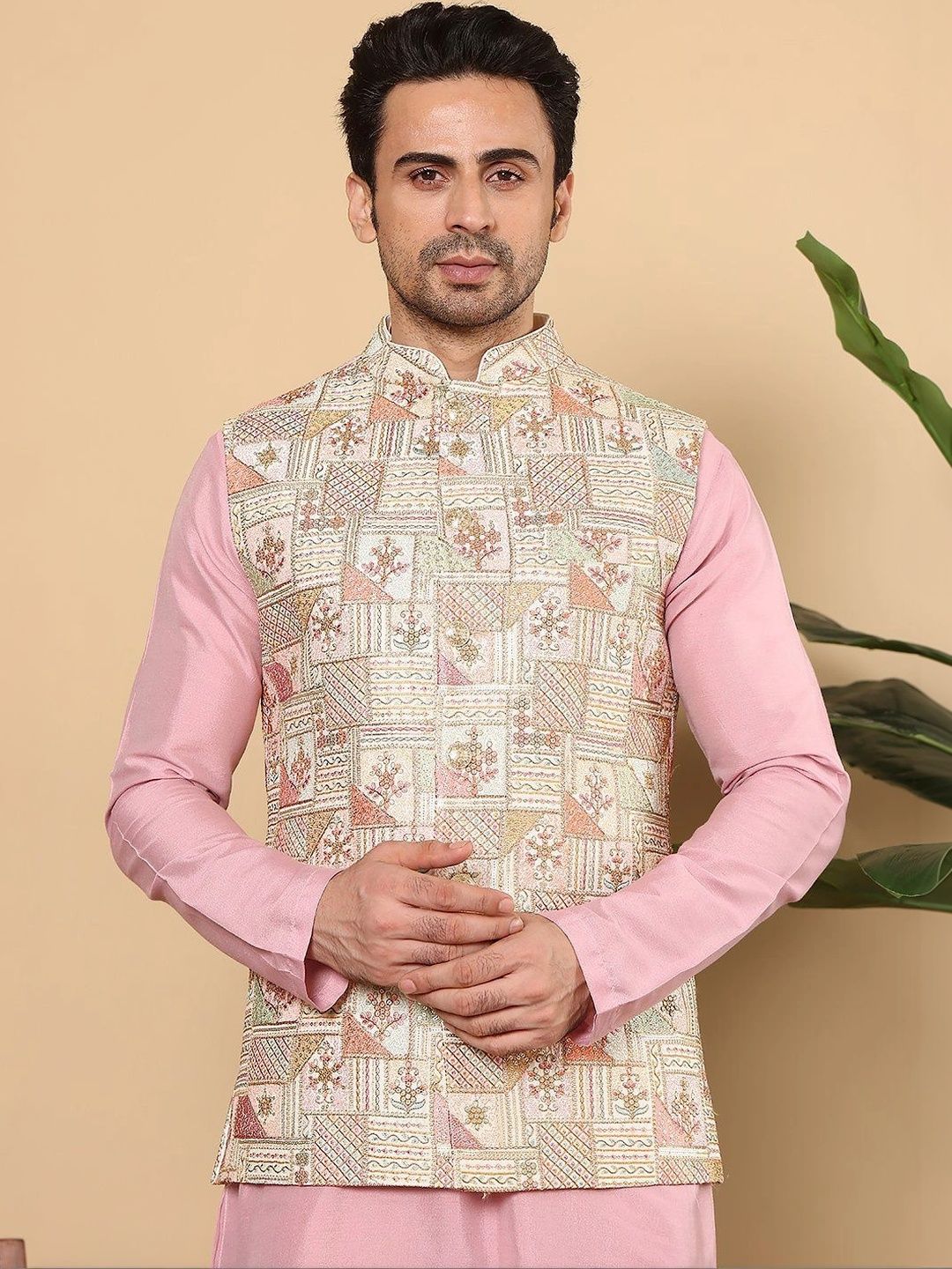 Anouk Embroidered Woven Nehru Jackets-picture-48