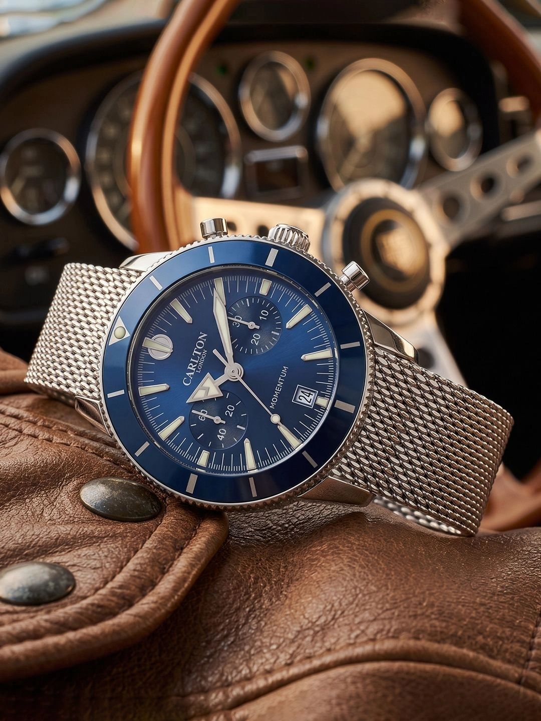 Carlton London Men Dial & Stainless Steel Bracelet Style Straps Analogue Chronograph Watch CL-MT-BLU-picture-13