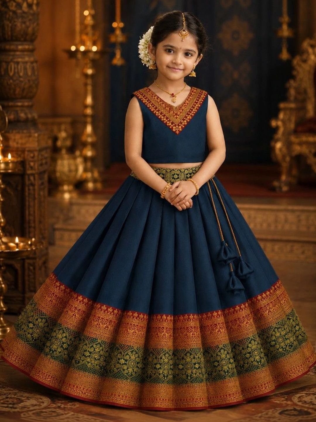 Ethzy Girls Embellished Ready to Wear Lehenga &-image-36