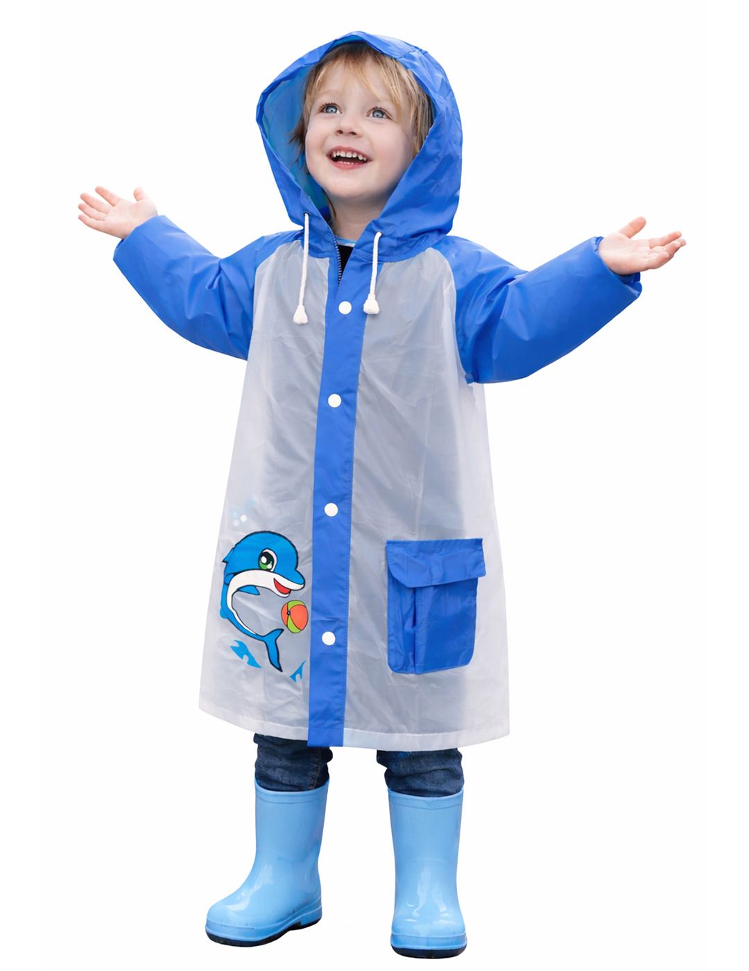 Bold N Elegant Kids Printed Hooded Rain Jacket-picture-18