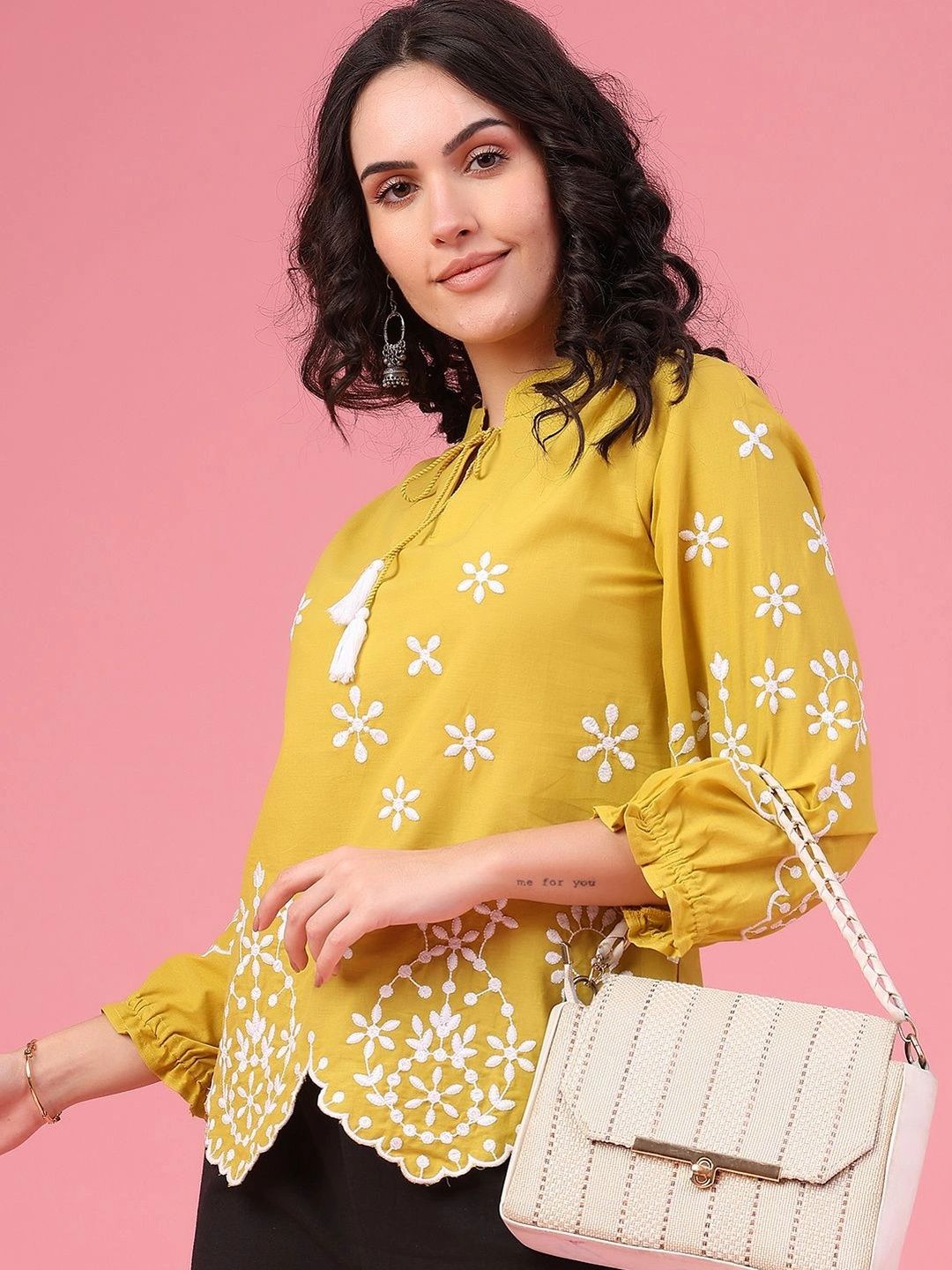 LIMEROAD Embellished Embroidered Cotton Top-picture-56