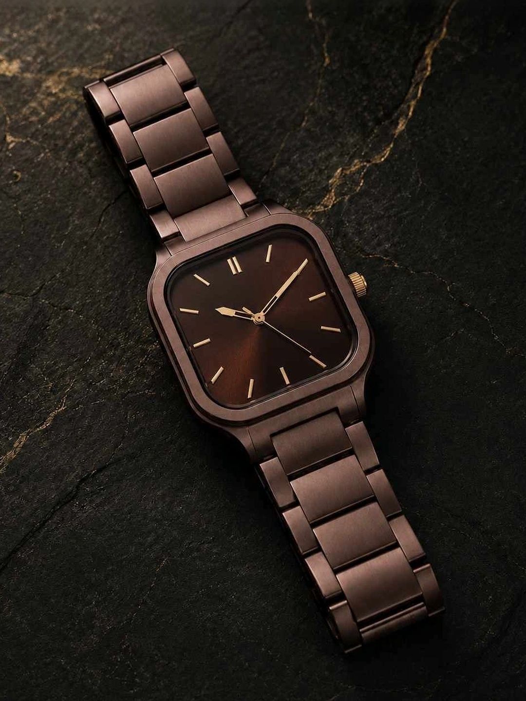 TAPOM Men Dial & Stainless Steel Straps Analogue Watch TPM-SQUAR-STEEL-DATE-BRN-02-image-40