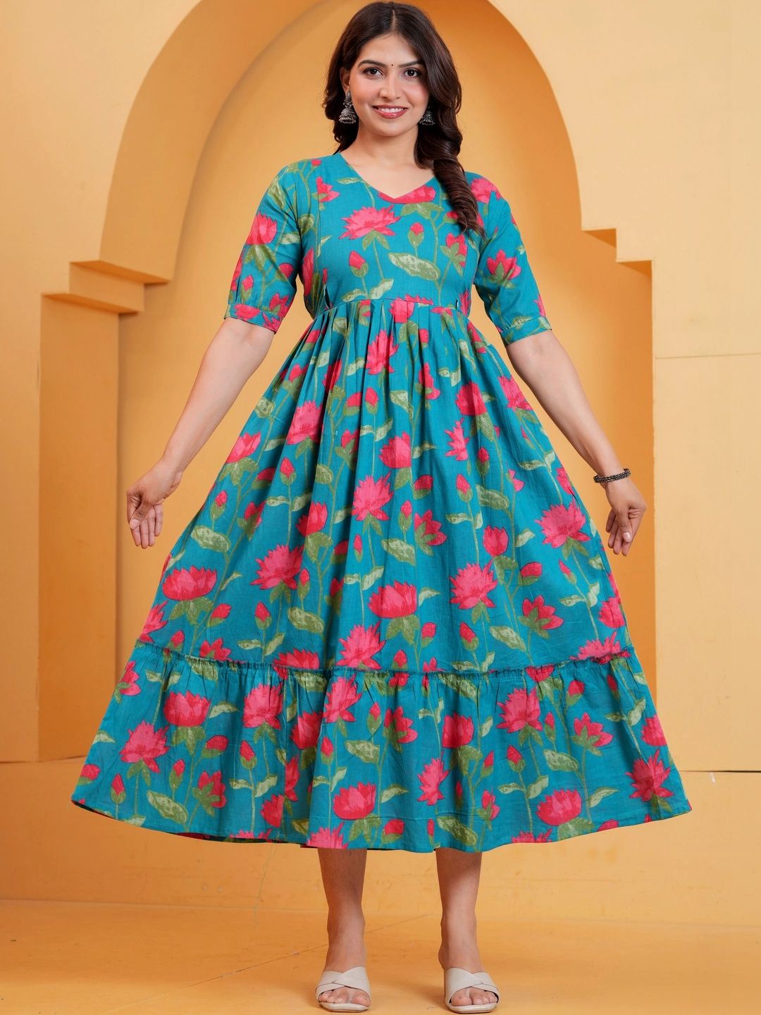 NITVAN Women Floral Printed Indie Florals Maternity Kurta-picture-50