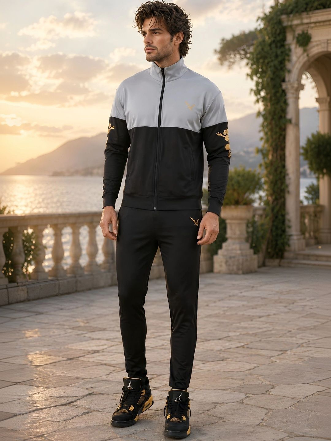 YELLOW TREE Colourblocked Mock Collar Tracksuits-picture-28