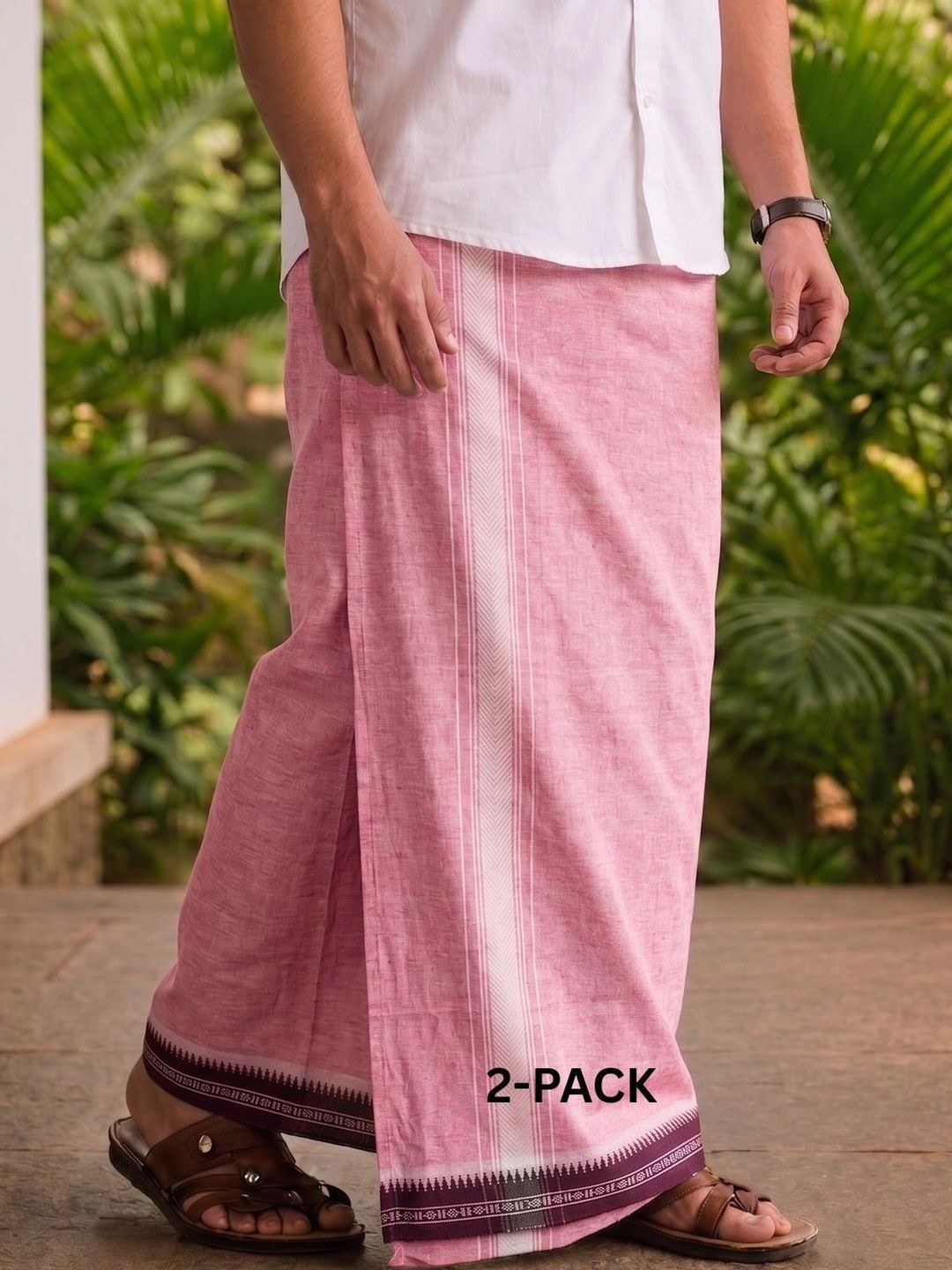 Sharan Elegance Men Striped Cotton Dhoti Dhotis-picture-31