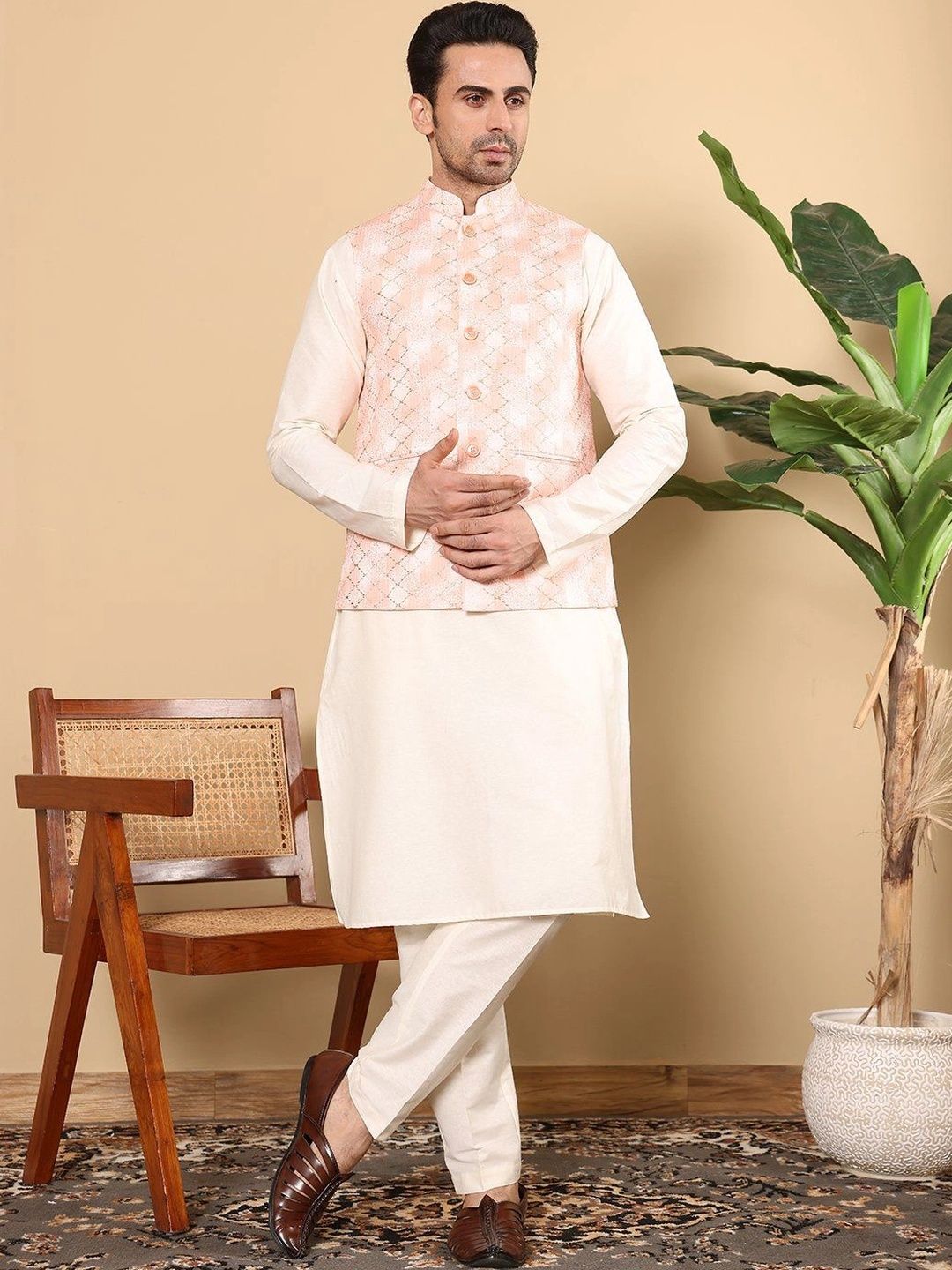 Anouk Embroidered Woven Nehru Jackets-picture-27