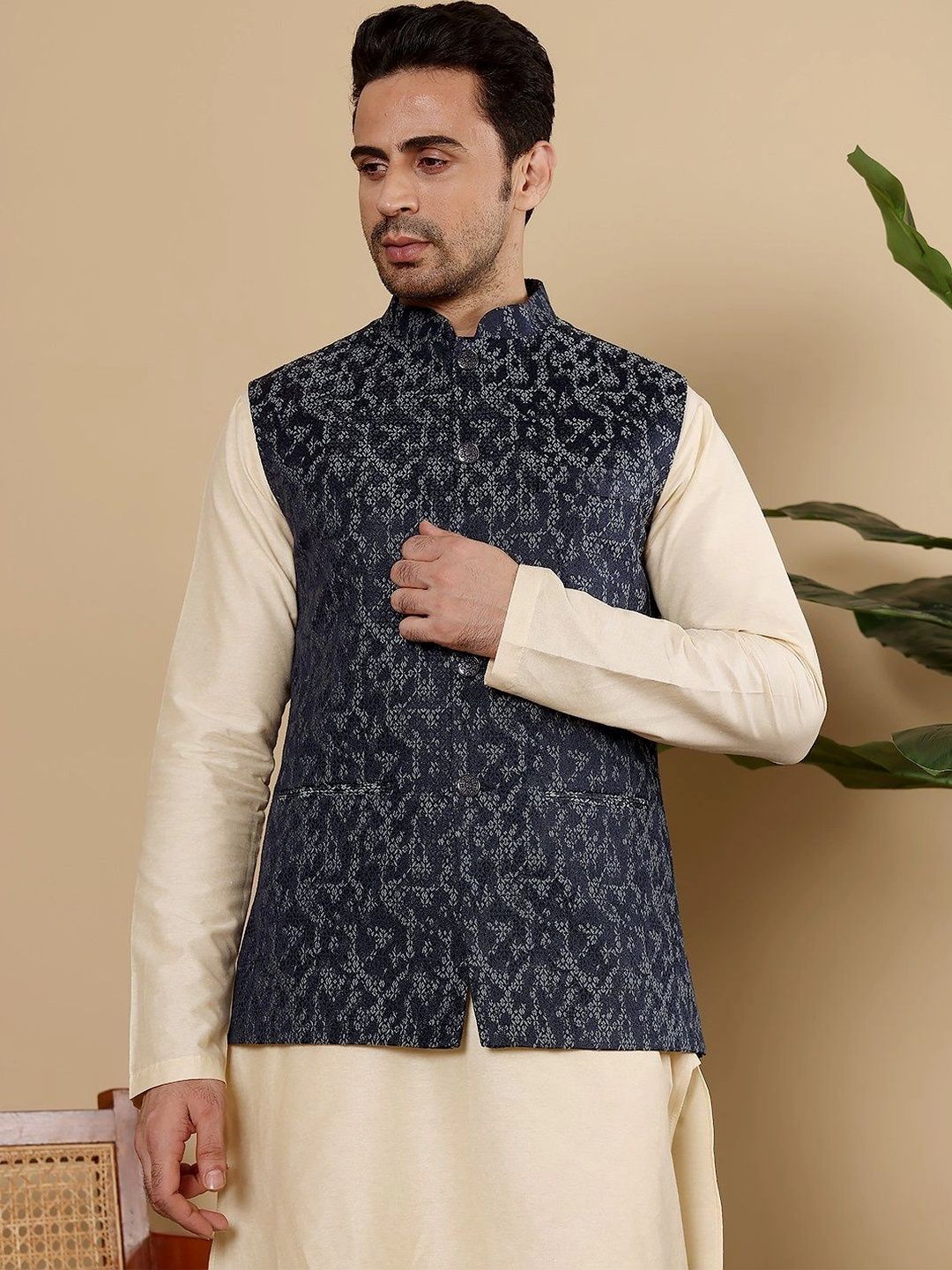 Anouk Woven Design Nehru Jackets-picture-14