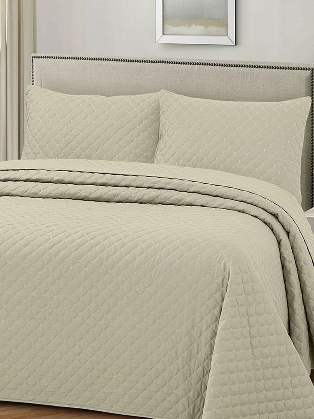 HOUSSE Grey Melange Solid Cotton 3 Piece Double King Regular Bedding Set-picture-51