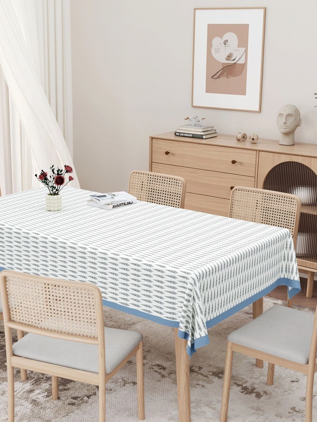 Texstylers Grey Cotton 6-Seater Table Cover-picture-18